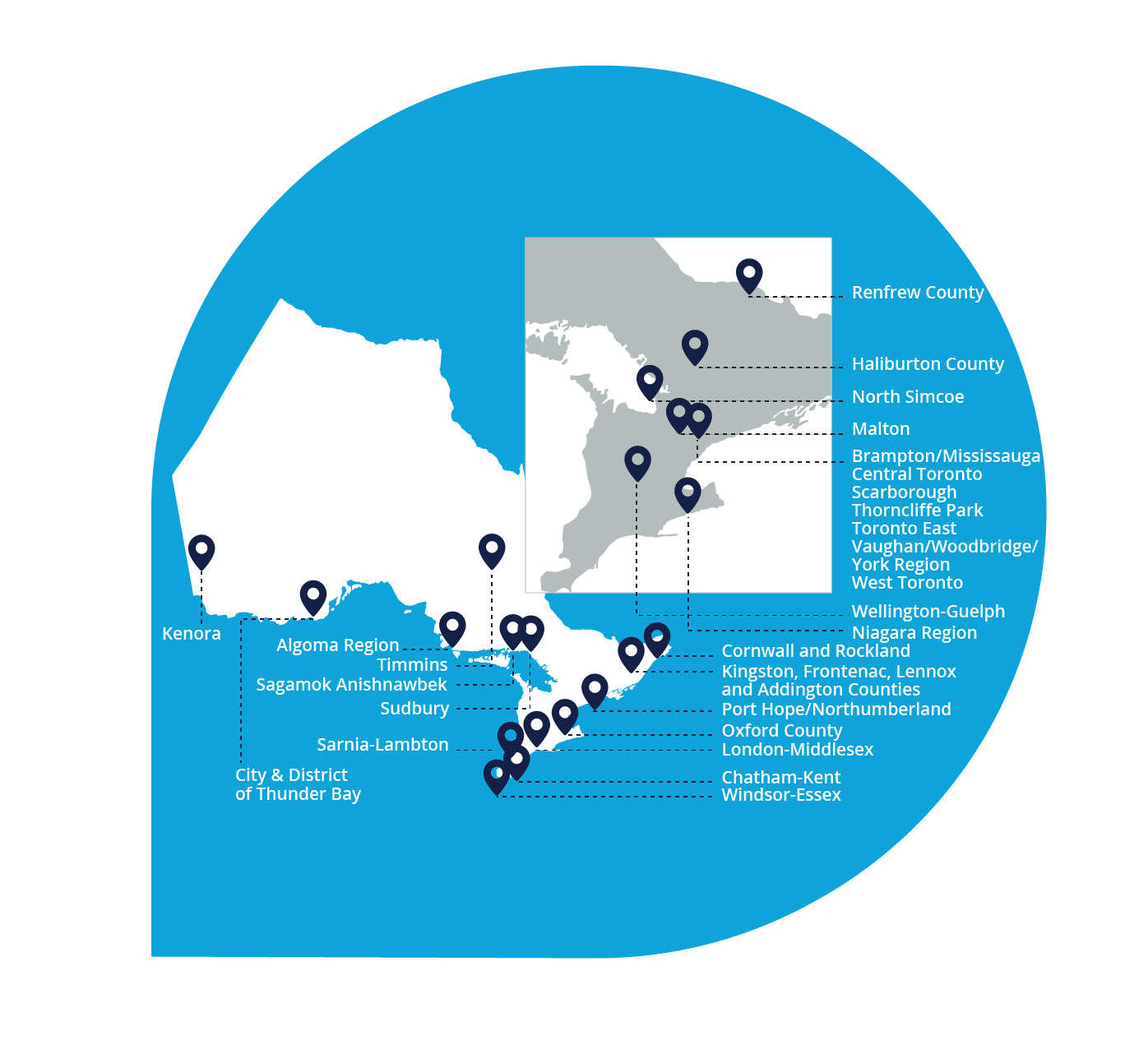 Map of all 27 locations